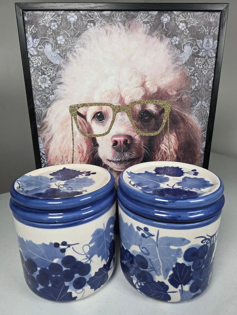 Blue Grape Ceramic Canister Set